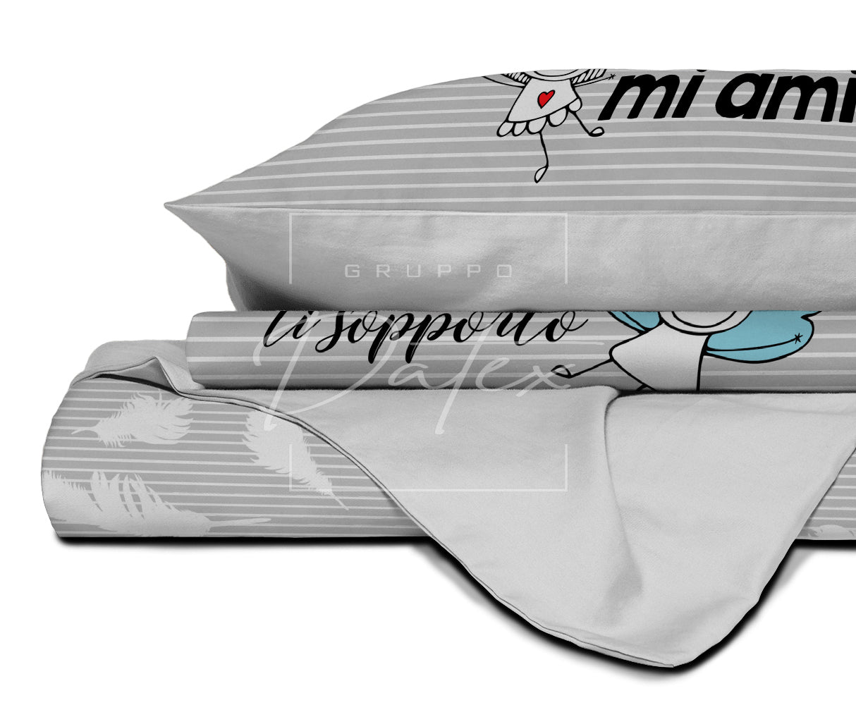 PARURE COPRIPIUMINO STAMPA DIGITALE SHINE 16 - Spugna e Cotone