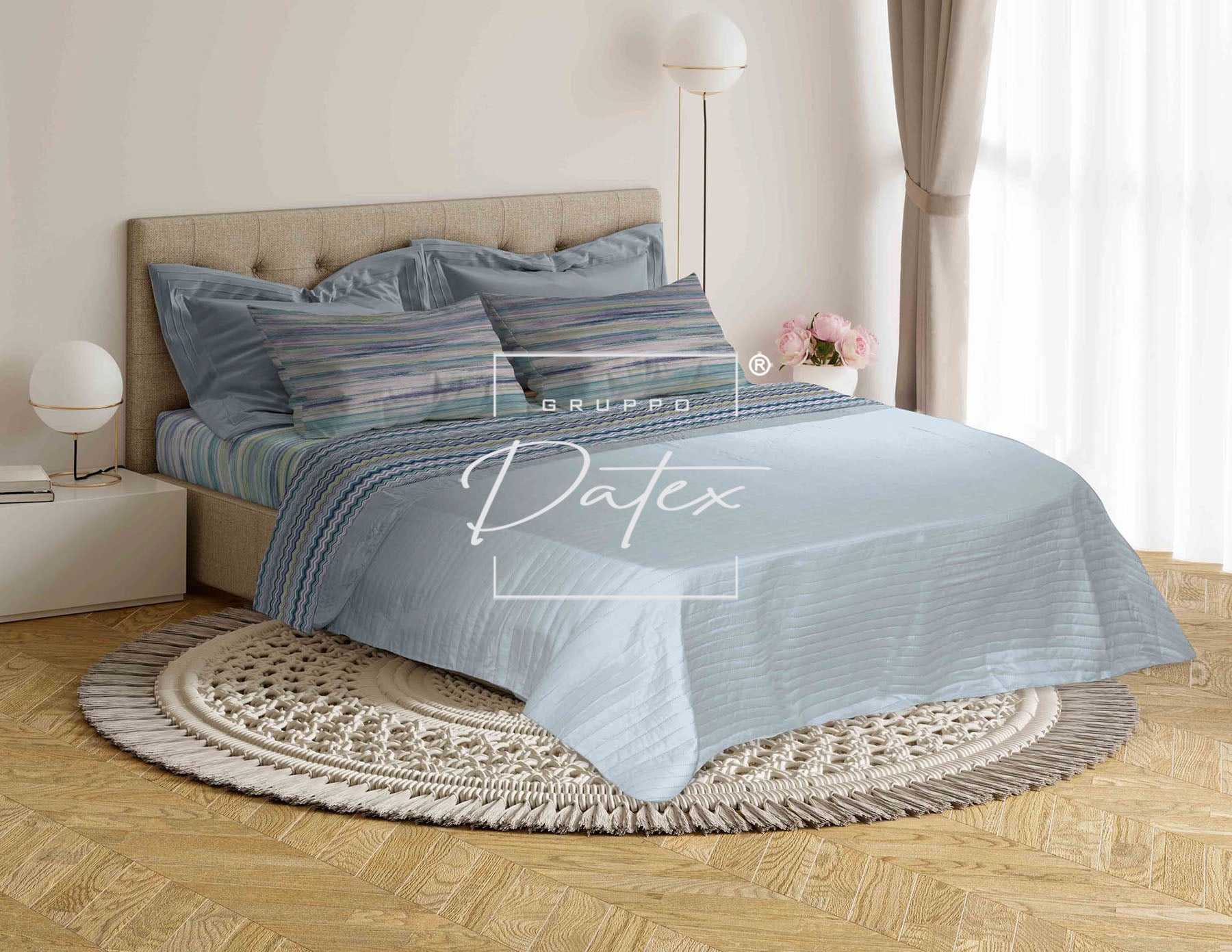 Rabat light blue bed set