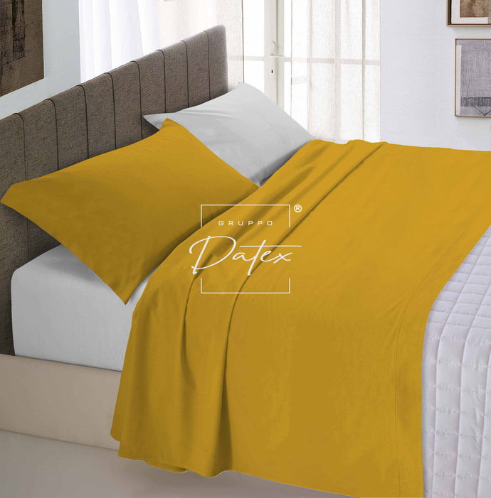 Bicolor mustard/grey sheet set