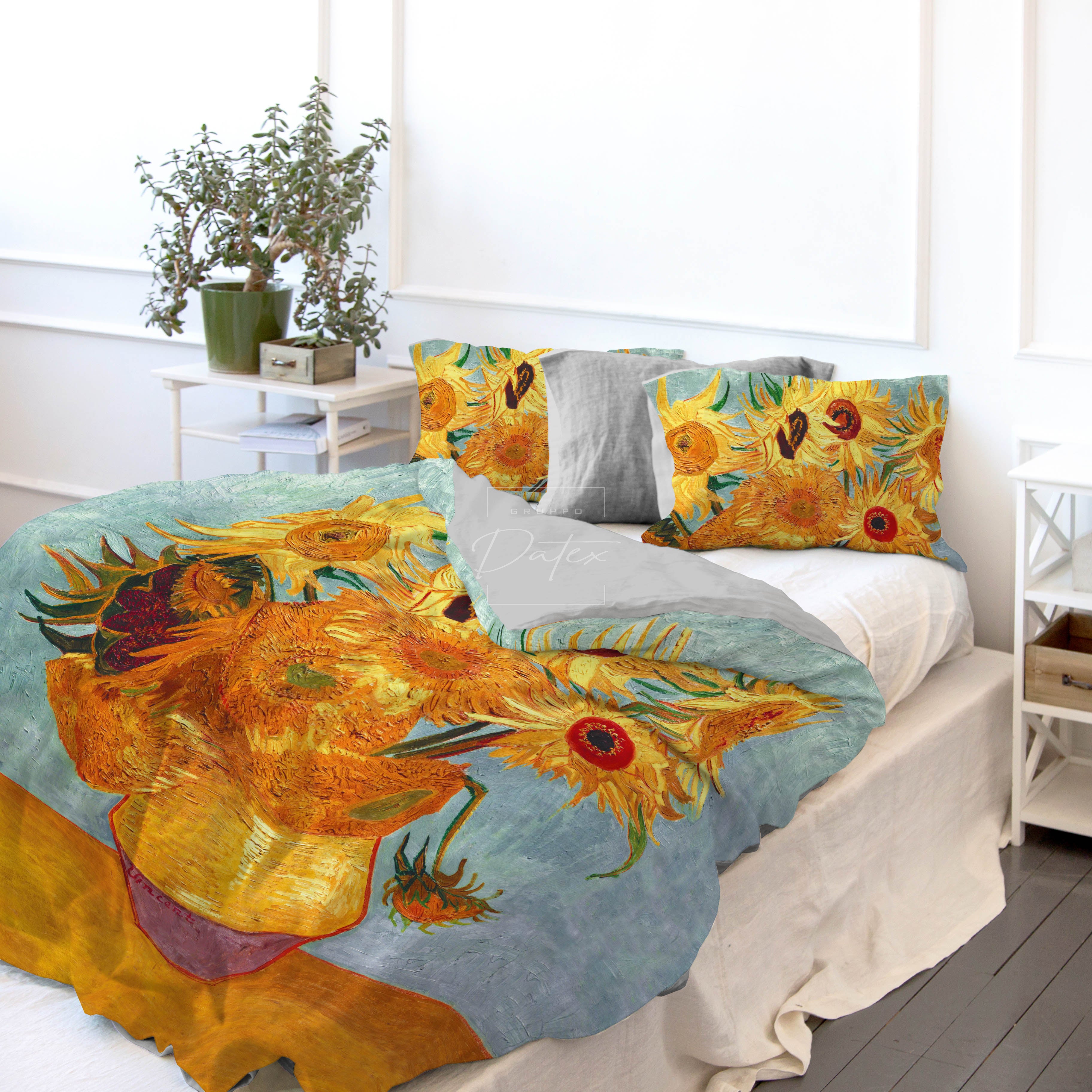 Copripiumino Matrimoniale " GIRASOLI " di VAN GOGH - Spugna e Cotone