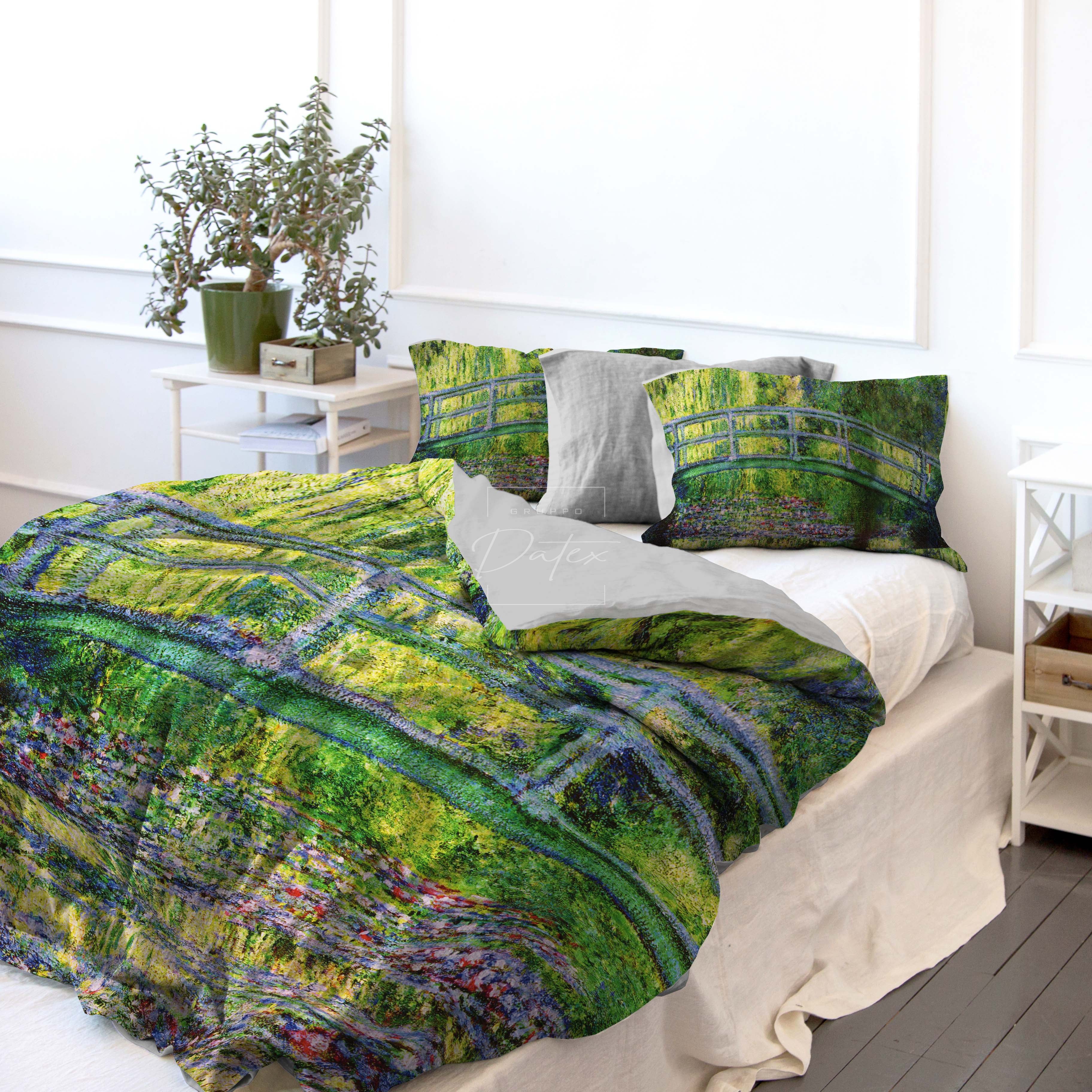 Copripiumino Matrimoniale " LO STAGNO DELLE NINFEE " di MONET - Spugna e Cotone