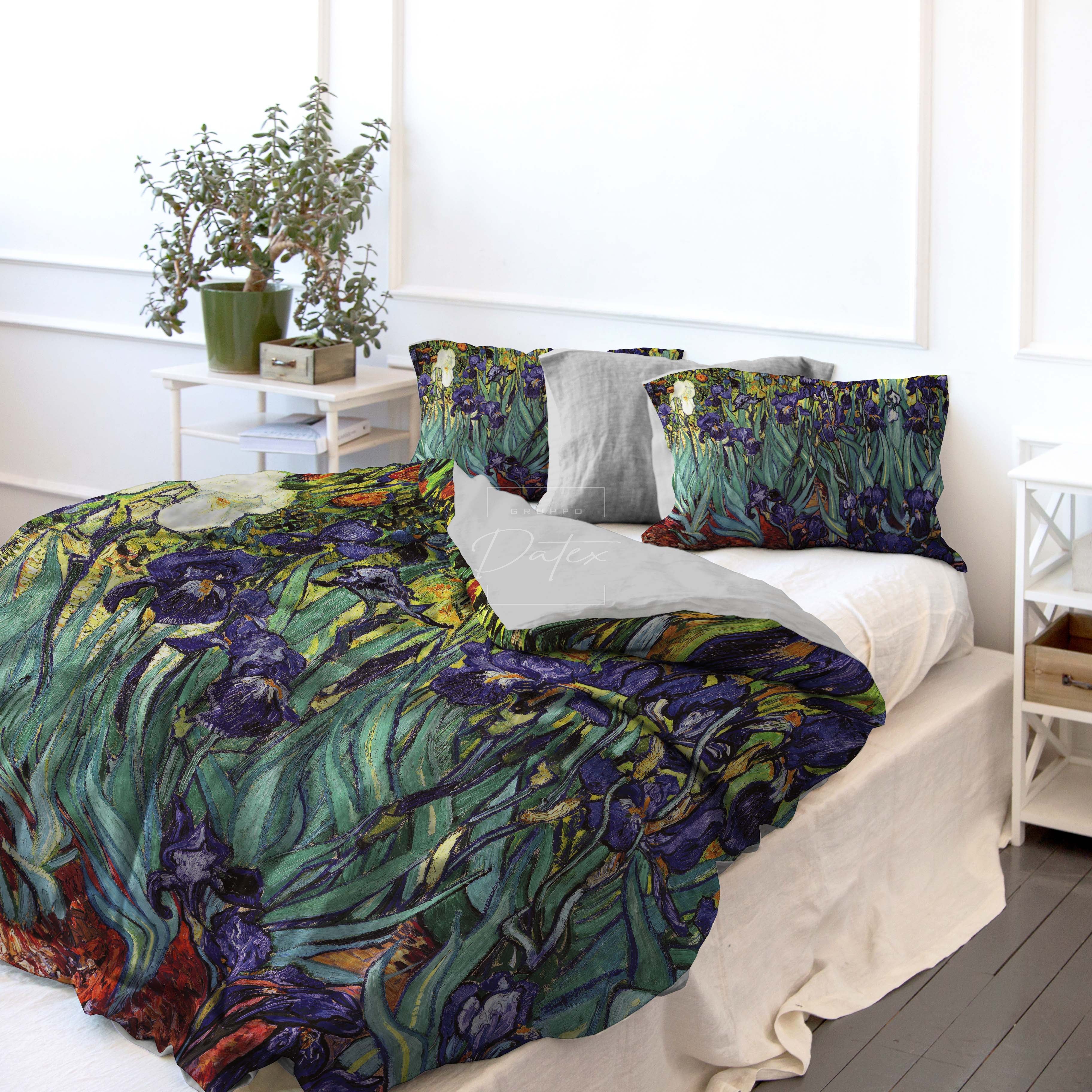 Copripiumino Matrimoniale " IRIS " di VAN GOGH - Spugna e Cotone