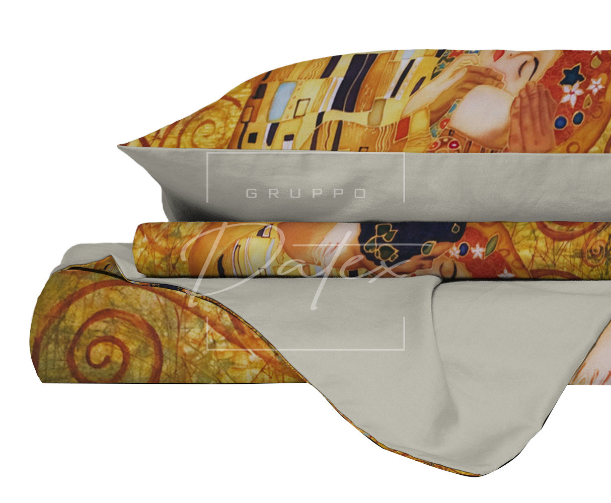 Copripiumino Matrimoniale " IL BACIO " di KLIMT - Spugna e Cotone