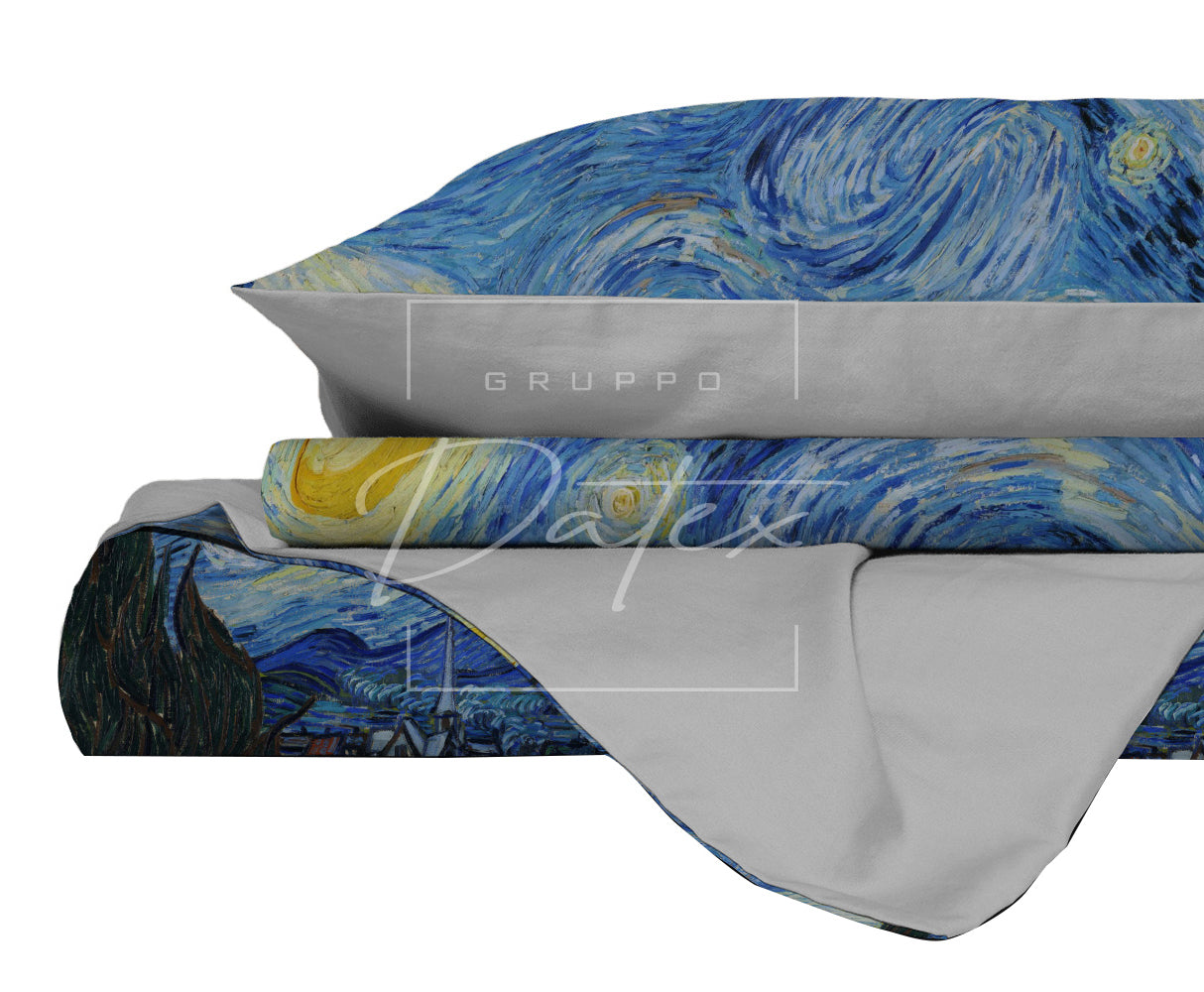 Copripiumino Matrimoniale " NOTTE STELLATA " di VAN GOGH - Spugna e Cotone