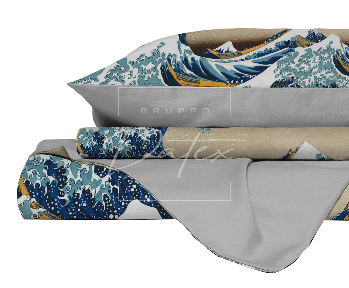 Doppelbettbezug-Set „Die große Welle vor Kanagawa“ Hokusai
