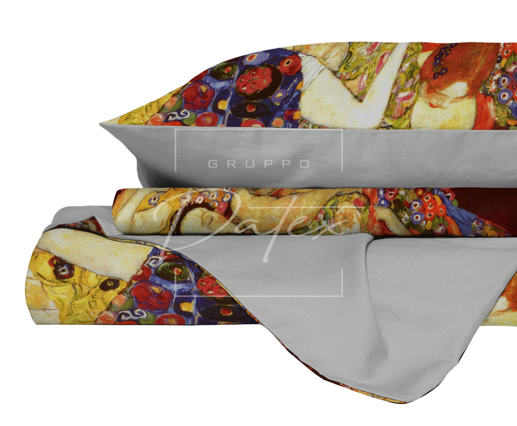 Copripiumino Matrimoniale " LA VERGINE " di KLIMT - Spugna e Cotone