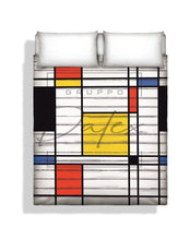 Carica l&#39;immagine nel visualizzatore di Gallery, Trapuntino Matrimoniale  &quot;Rosso e Bianco&quot; Mondrian 66
