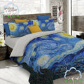 Copripiumino Matrimoniale " NOTTE STELLATA " di VAN GOGH - Spugna e Cotone