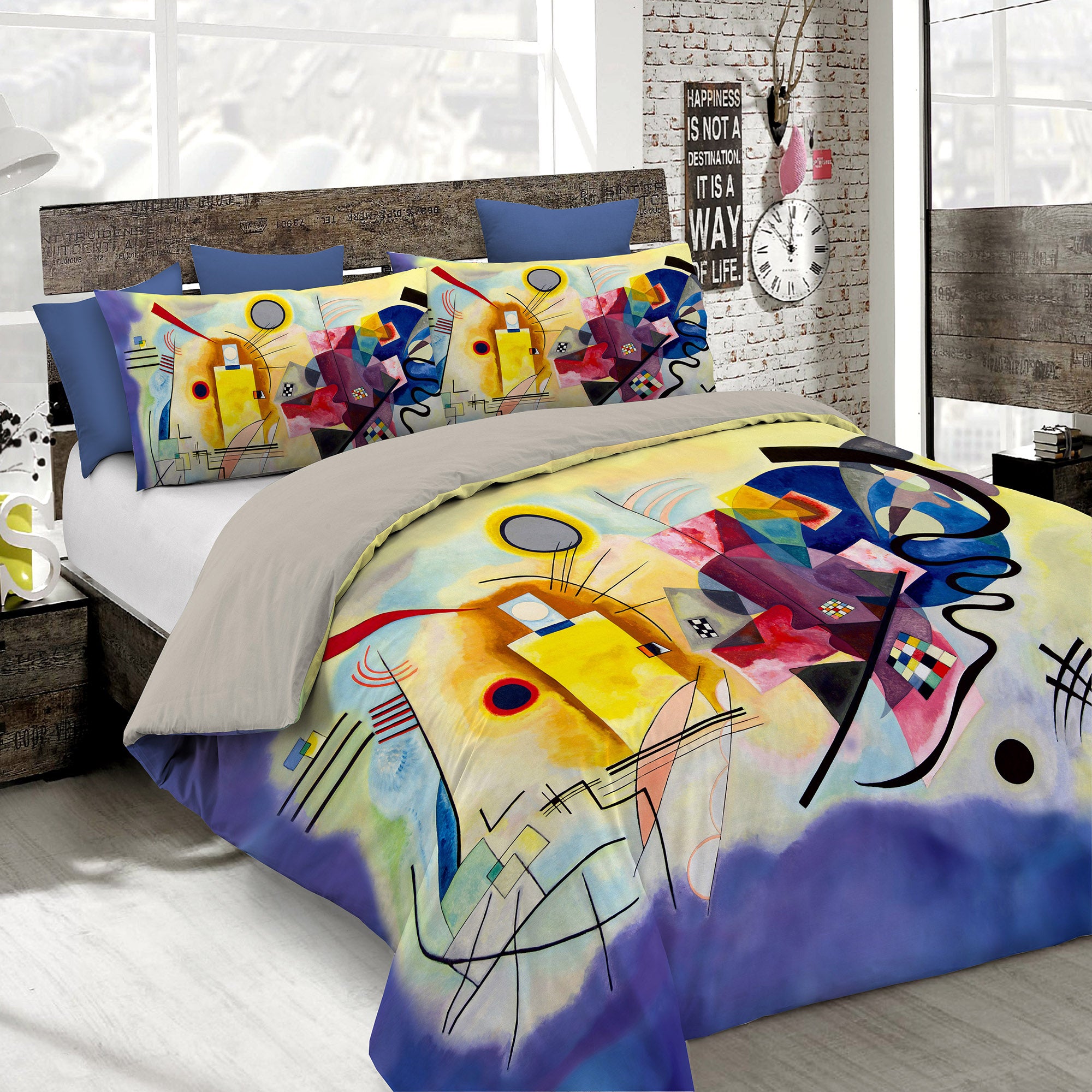 Doppelbettbezug-Set „Gelb, Rot und Blau“ von Kandinsky
