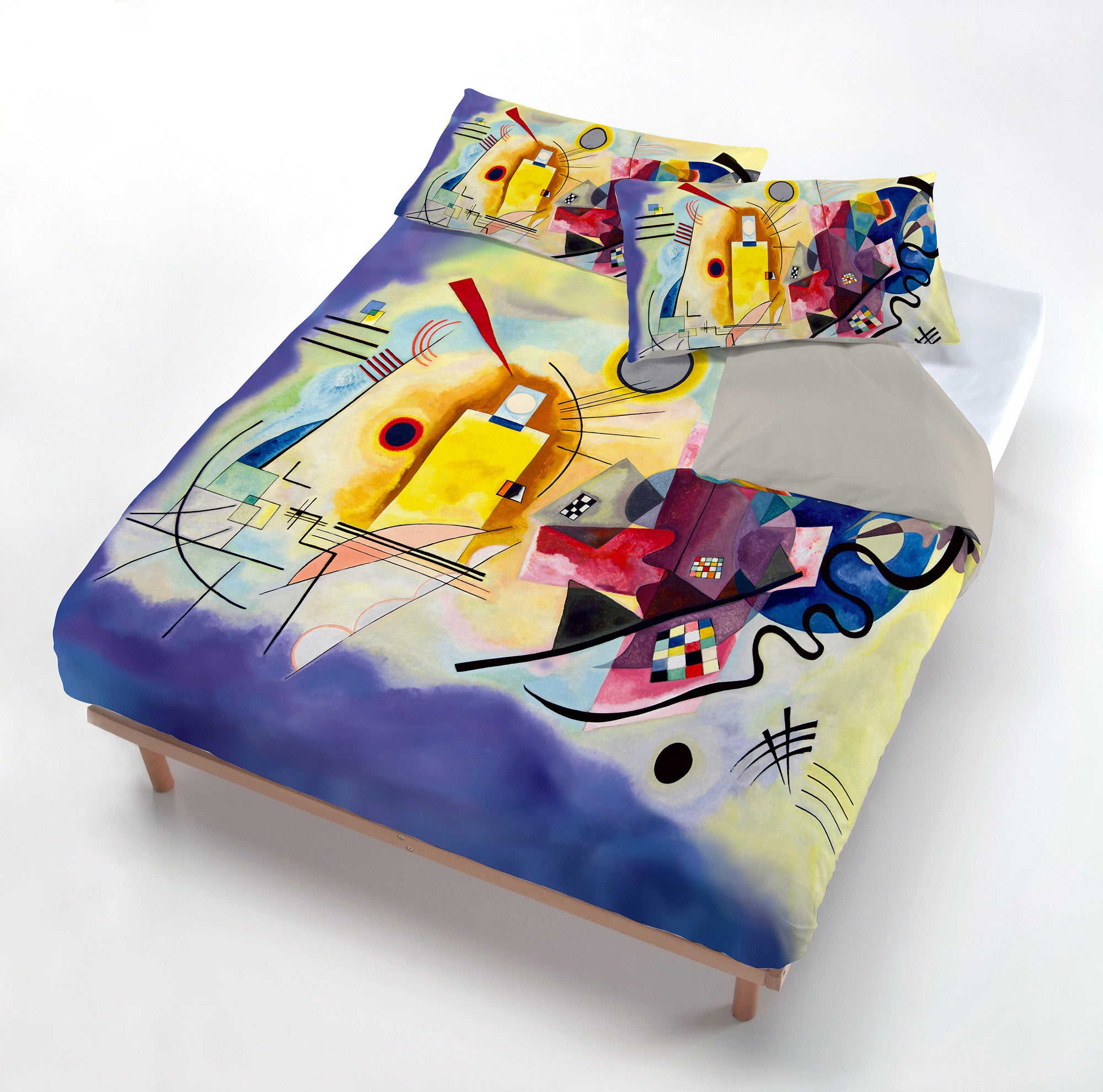 Doppelbettbezug-Set „Gelb, Rot und Blau“ von Kandinsky