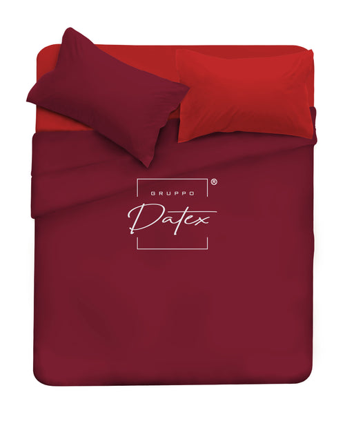 Completo Lenzuola BiColor  Bordò/Rosso - Spugna e Cotone