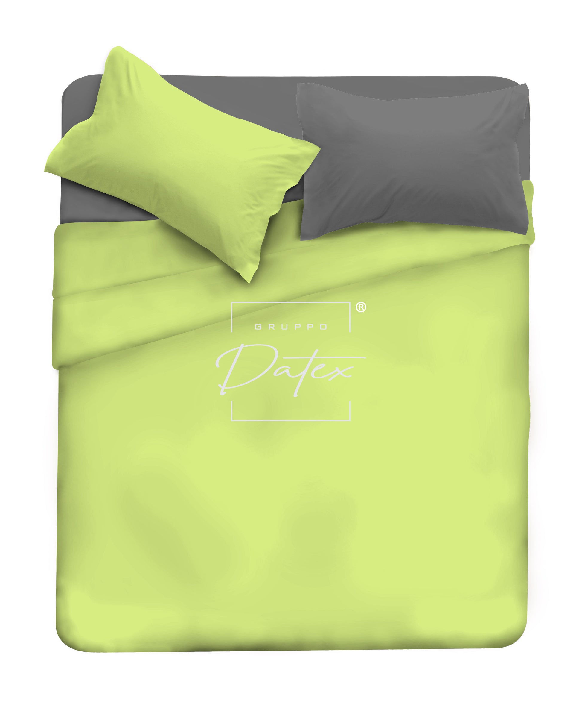 Komplettes BiColor-Bettwäscheset Acid Green/Smoke