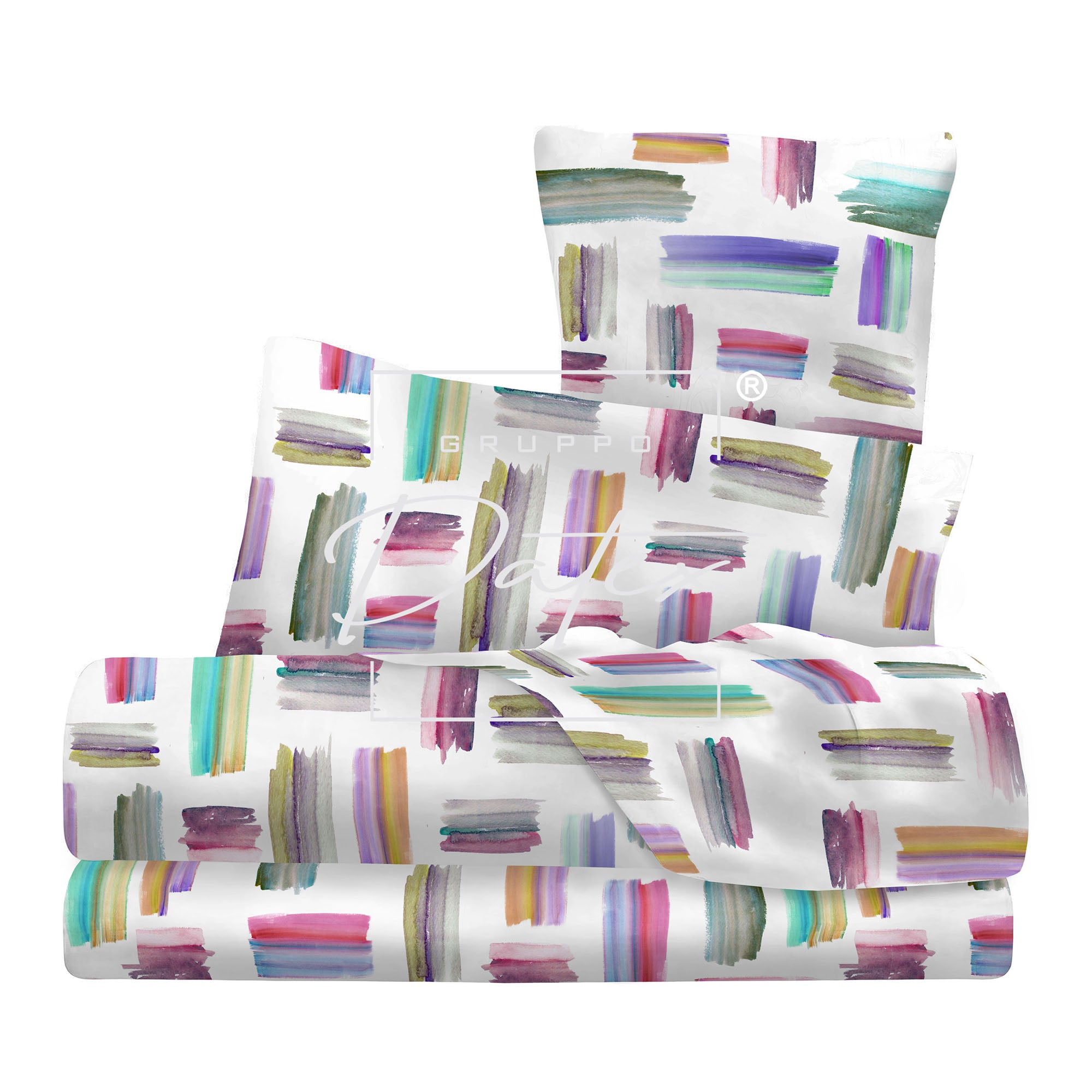 Multicolor bed set