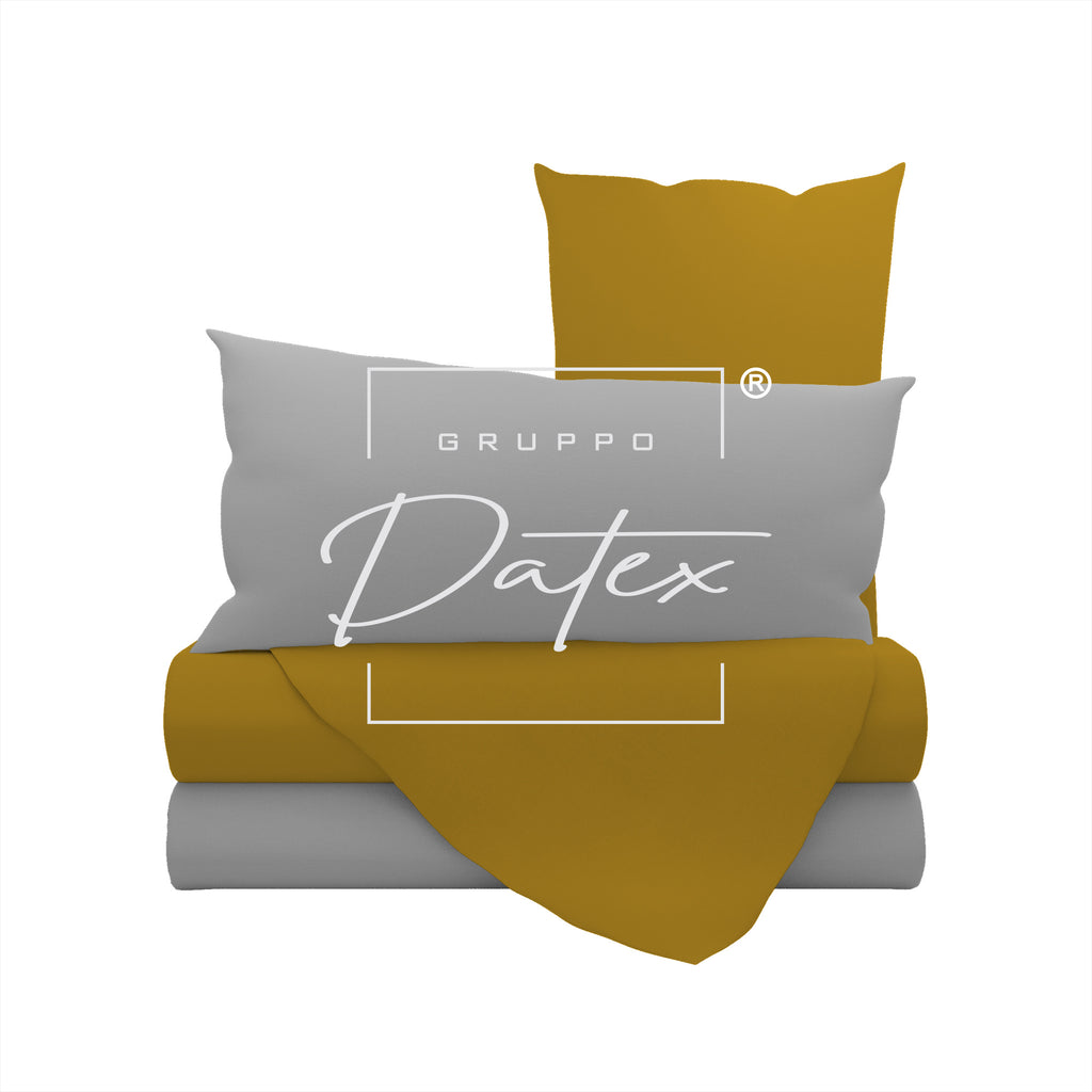 Bicolor mustard/grey sheet set