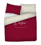 Parure Copripiumino BORDEAUX/PANNA - Spugna e Cotone