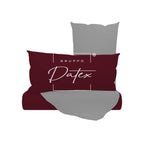 Parure Copripiumino BORDEAUX/GRIGIO CHIARO - Spugna e Cotone