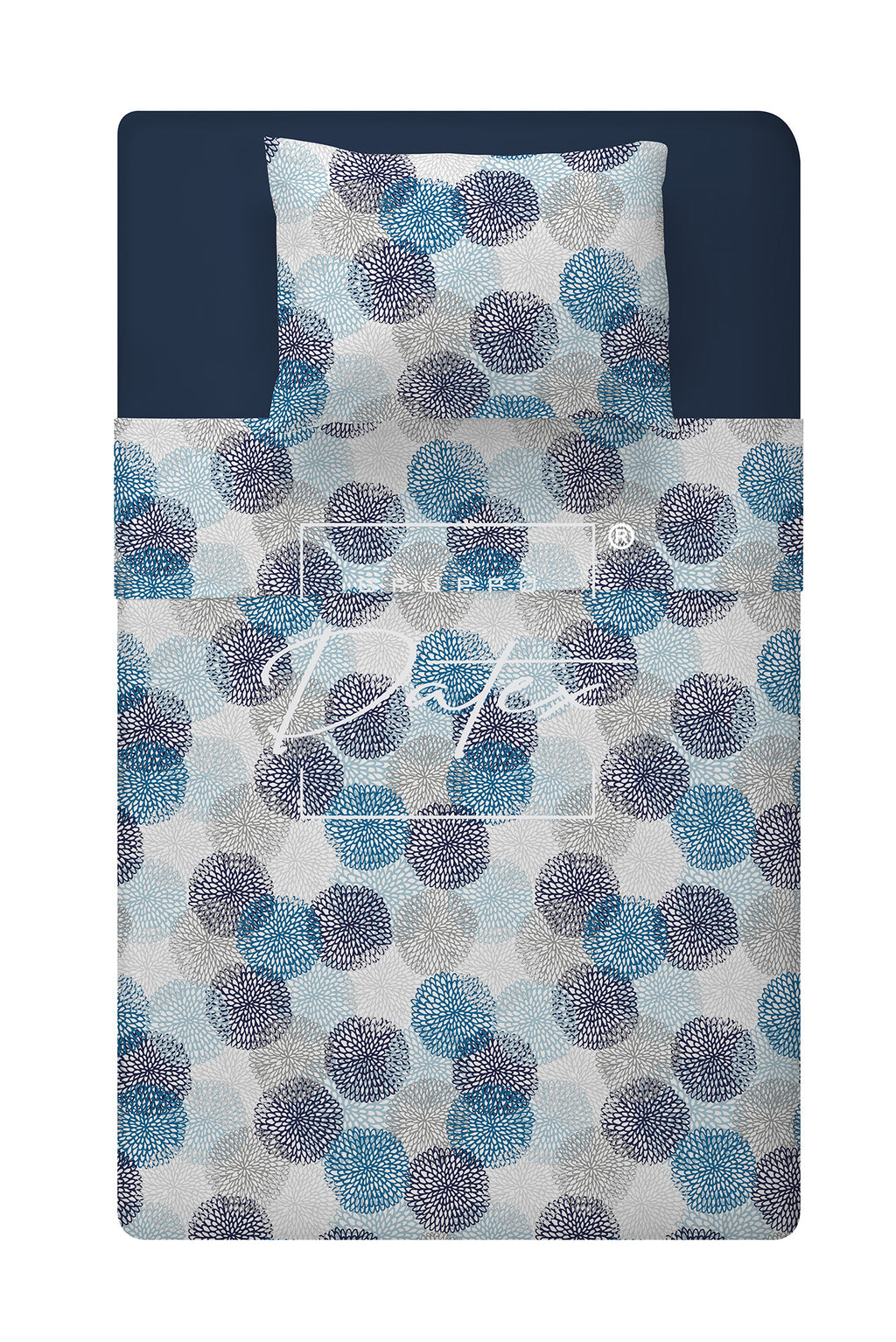 Blaues Soffioni-Bettset