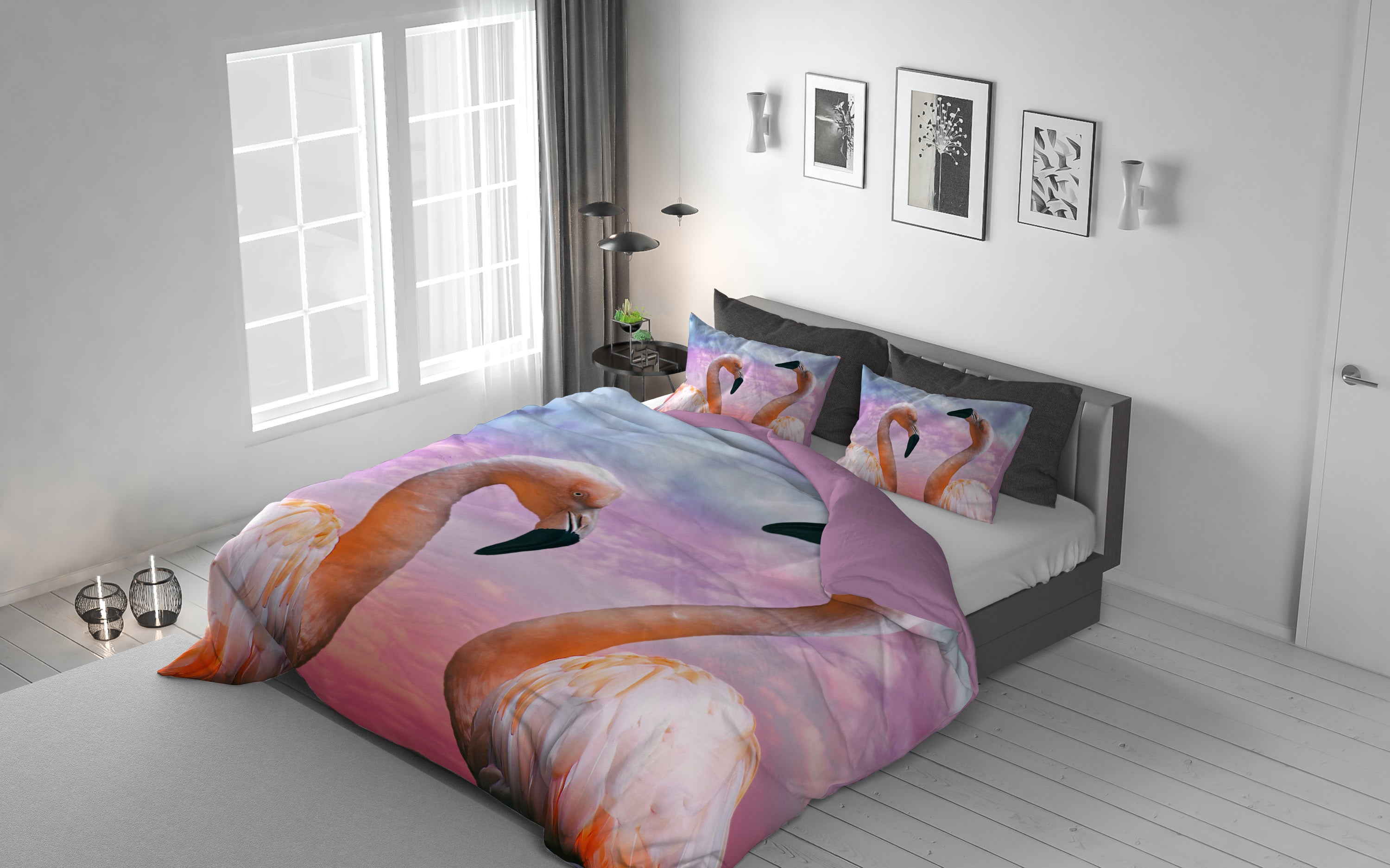 Flamingo-Bettbezug-Set