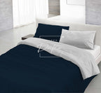 Parure Copripiumino BLU/GRIGIO - Spugna e Cotone