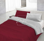 Parure Copripiumino BORDEAUX/GRIGIO CHIARO - Spugna e Cotone