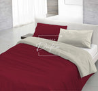 Parure Copripiumino BORDEAUX/PANNA - Spugna e Cotone