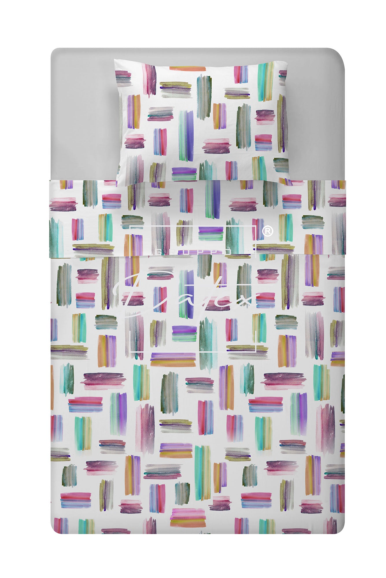 Multicolor bed set
