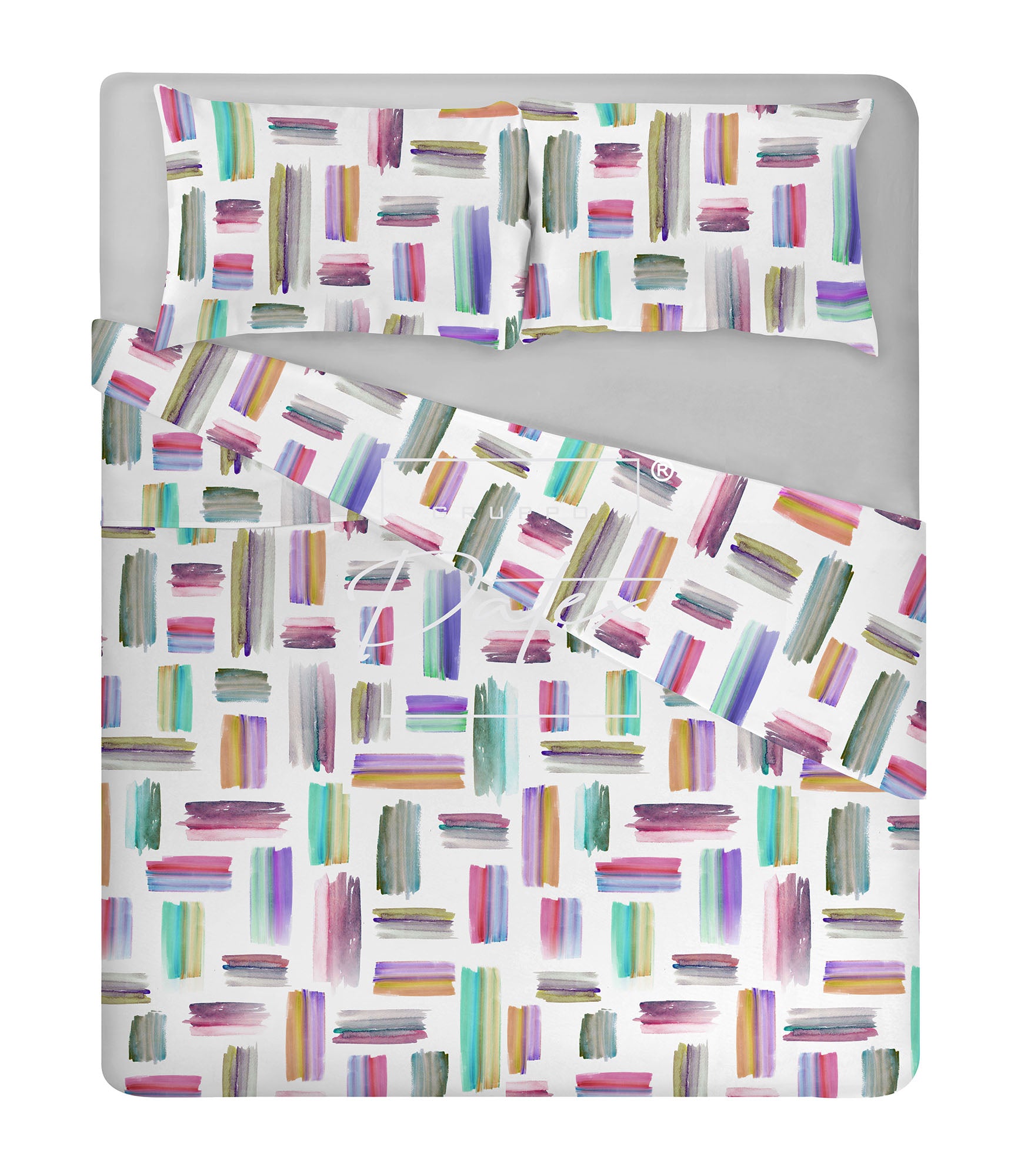 Multicolor bed set
