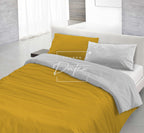 Parure Copripiumino OCRA/GRIGIO - Spugna e Cotone