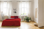 Parure Copripiumino ROSSO/BORDEAUX - Spugna e Cotone